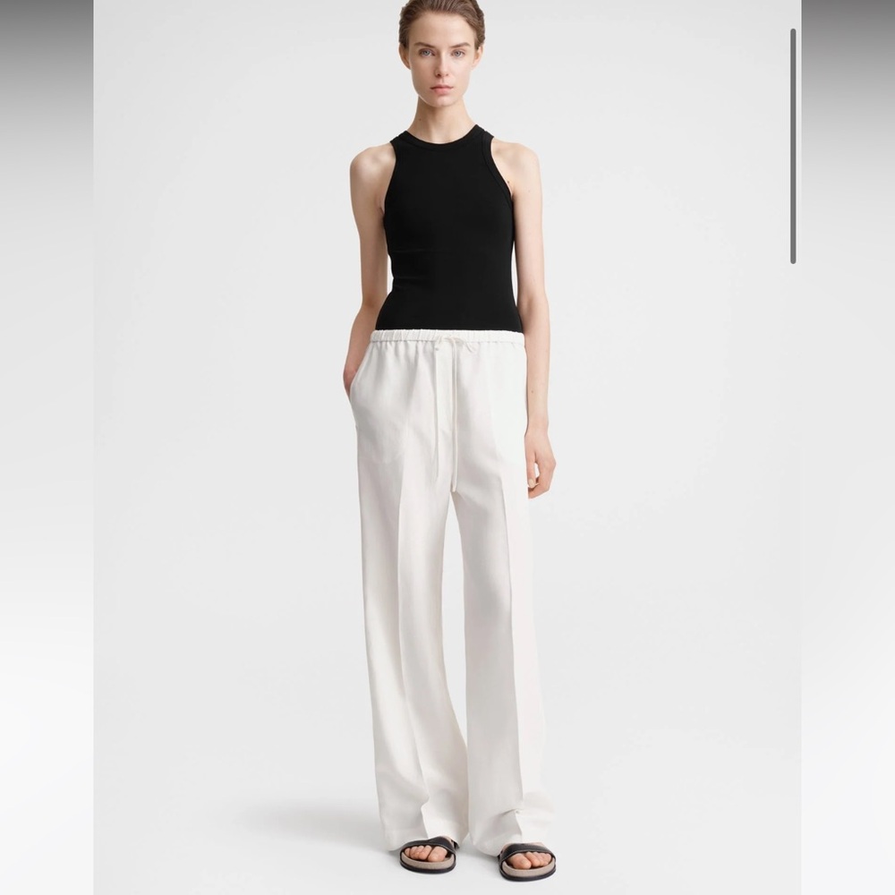 TOTEME Fluid drawstring trousers off-white, 40